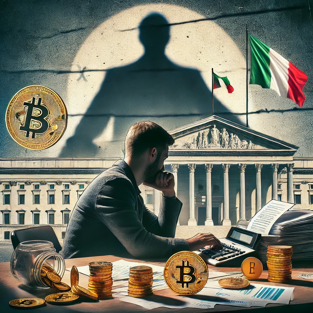 cittadino italiano seduto a una scrivania