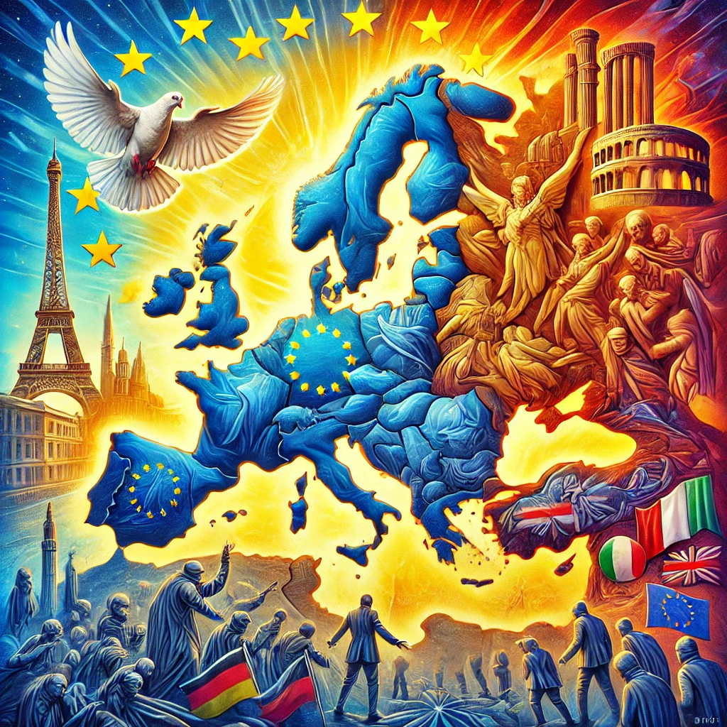 Europa come una mappa forte e vibrante in colori luminosi