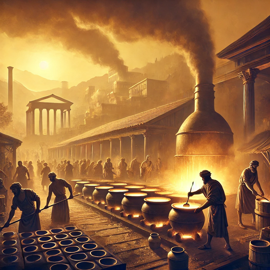 La fusione del piombo: un'arte pericolosa nell'antica Roma