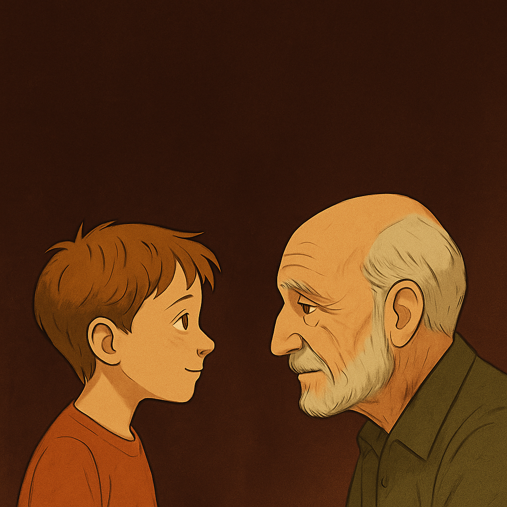 Un bambino e un anziano