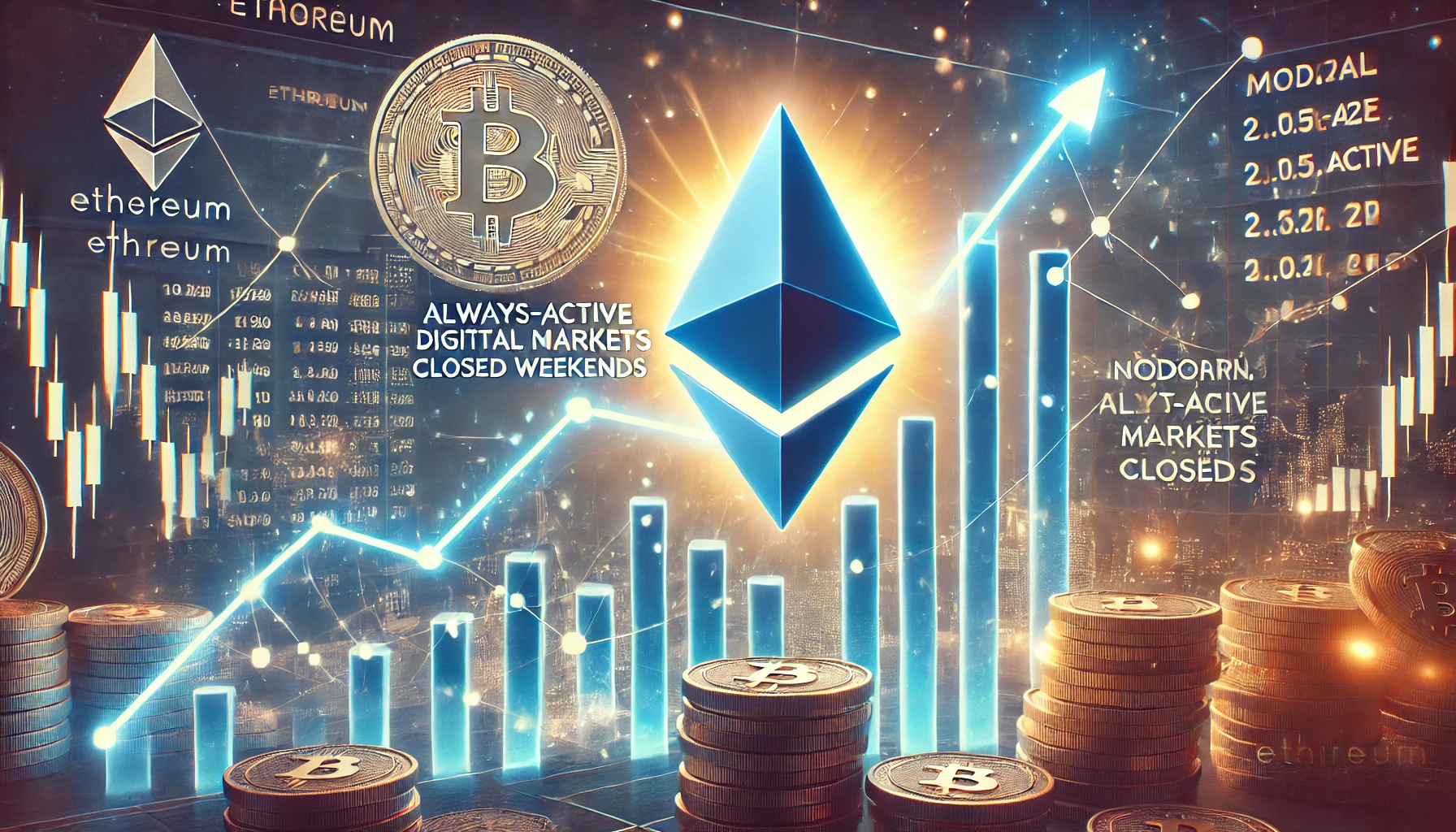 grafico in crescita rappresentativo di Ethereum