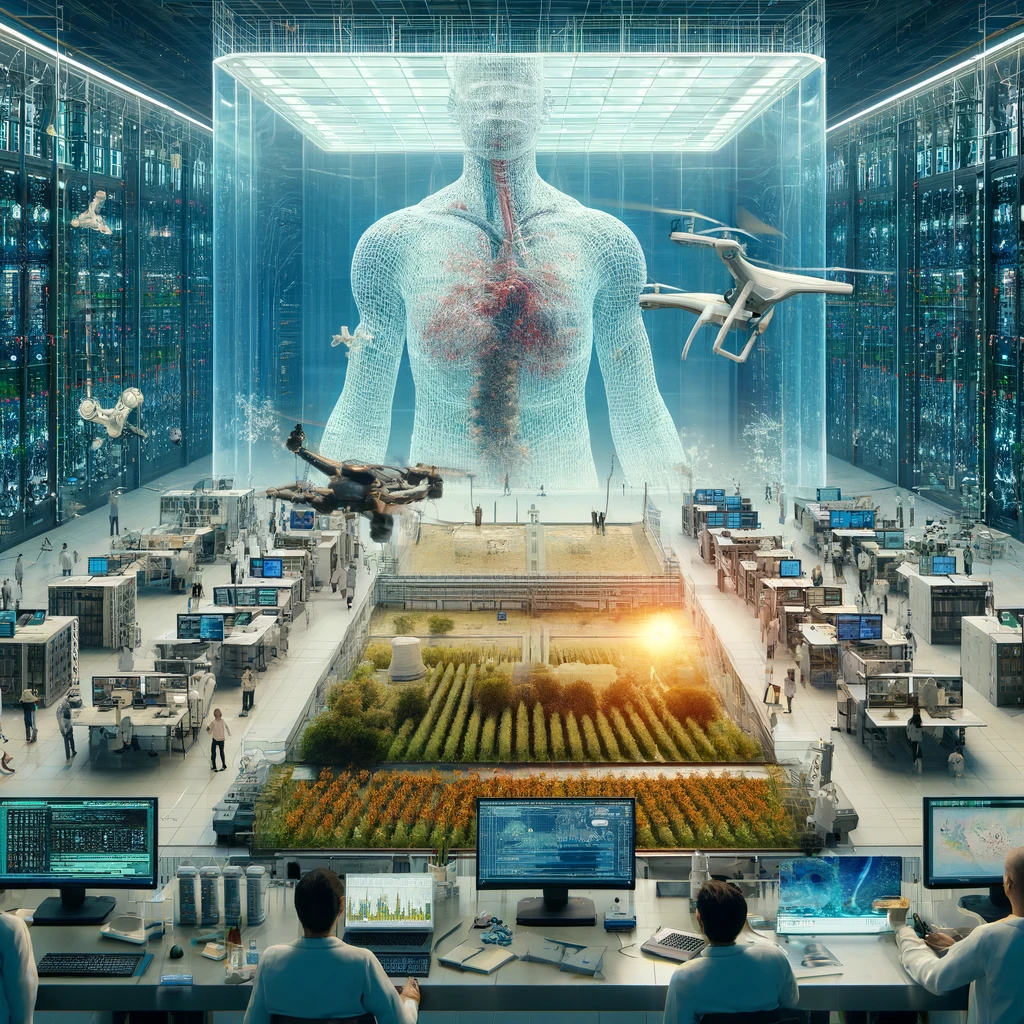 Un centro di ricerca all'avanguardia con supercomputer e computer quantistici avanzati.