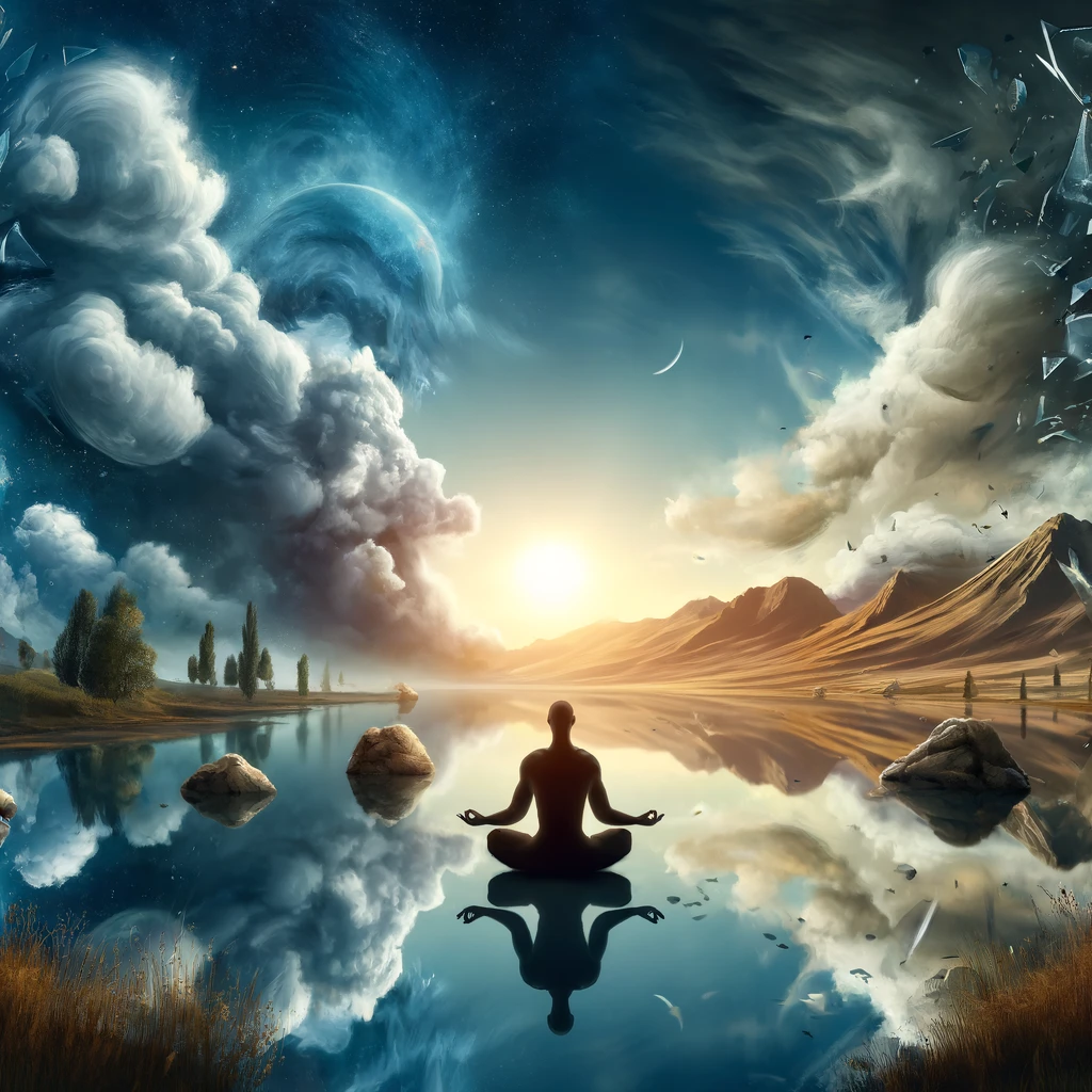 un paesaggio sereno che simboleggia la lotta interiore