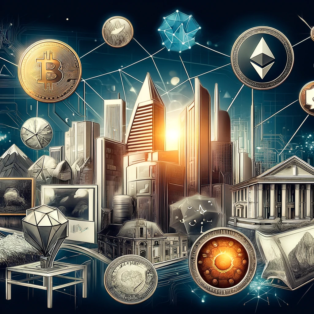 rappresenta vari tipi di Asset del Mondo Reale (RWA) come immobili, obbligazioni e opere d'arte, tutti sotto forma di token digitali
