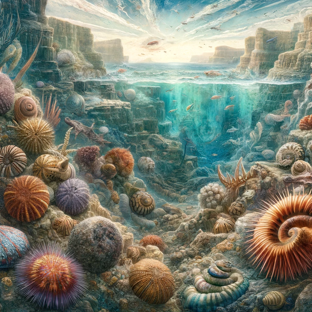 fossili di invertebrati marini