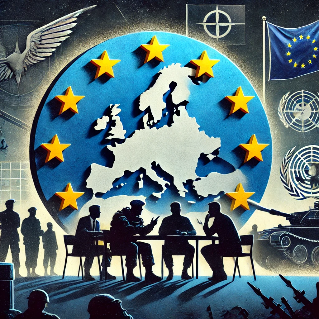 l’Europa circondata da bandiere