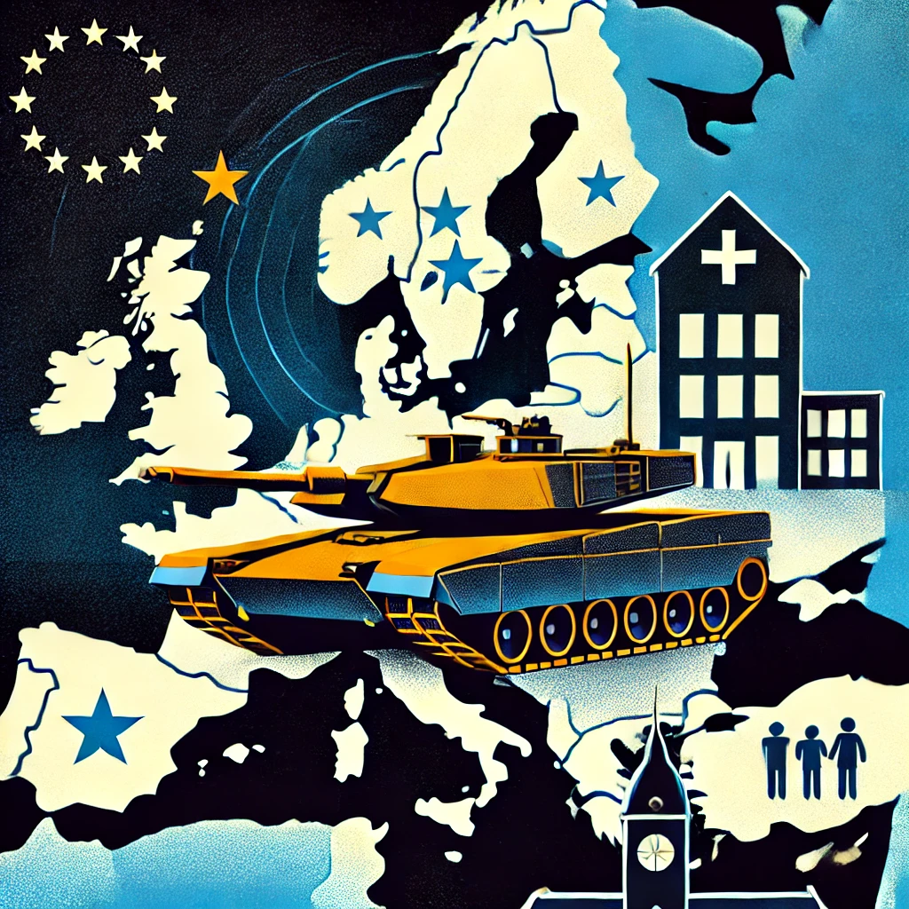 Europa con, in primo piano, un carro armato