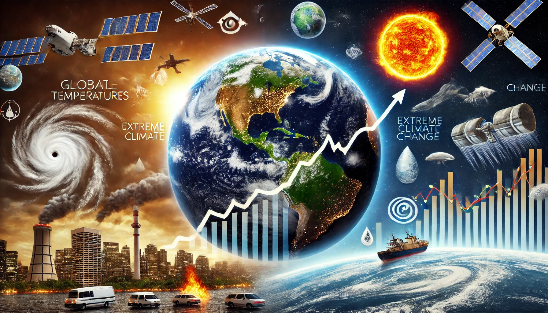 un grafico con l'aumento delle temperature globali