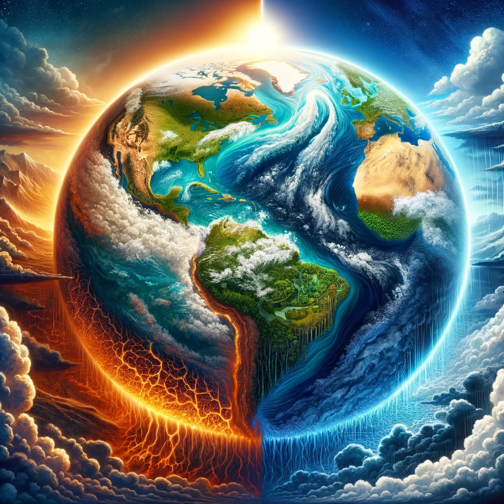 la Terra divisa in due emisferi