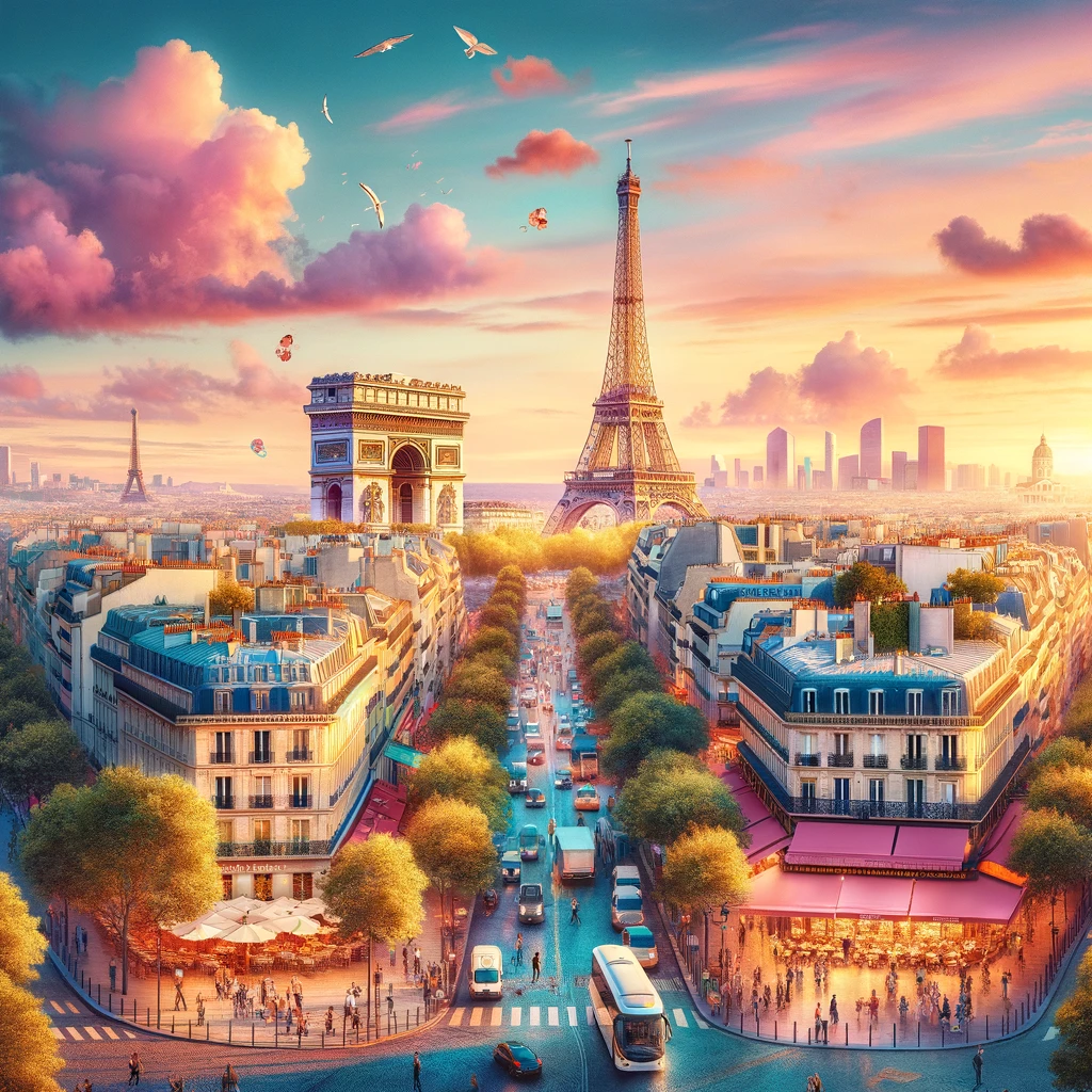 Una vista pittoresca di una città francese